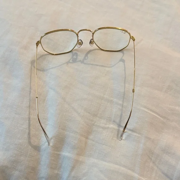 Ray-Ban Gold Glasses with Brown Leather Case blue light glasses - Picture 3 of 4